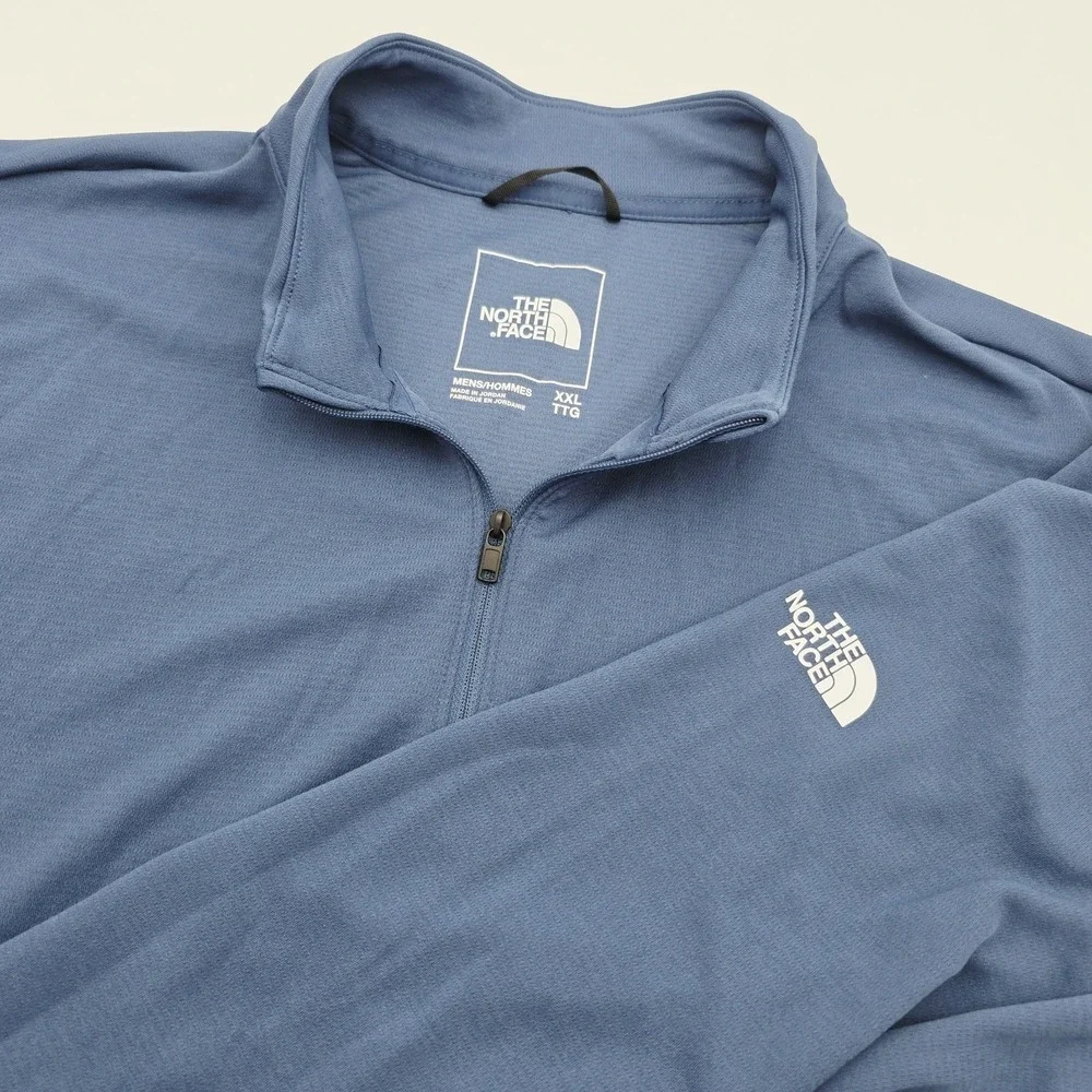 The North Face Men Blue 2XL Ambition 1/4 Zip Pullover Lightweight Flashdry Logo